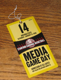 My media credential for the game