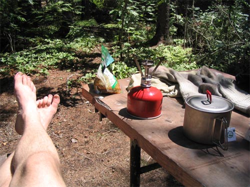 Yes, there were some picnic tables in the non-wilderness parts of the island